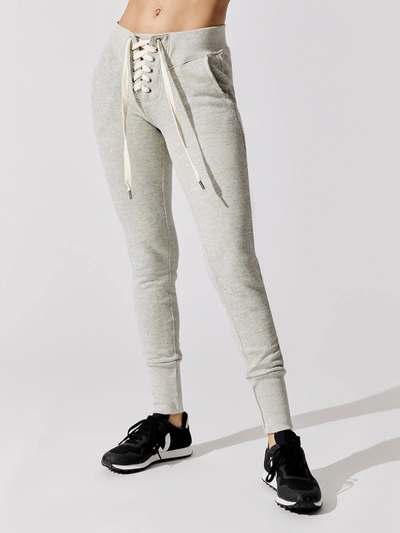 Shop Nsf Maddox Lace Front Slim Joggers In Aged Heather Grey