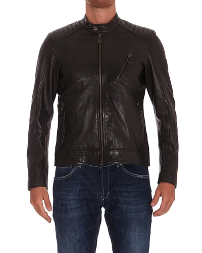 Belstaff Black Leather Racer 2.0 Jacket | ModeSens
