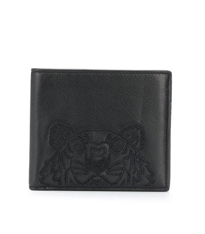 Shop Kenzo Kampus Tiger Bifold Wallet In Black