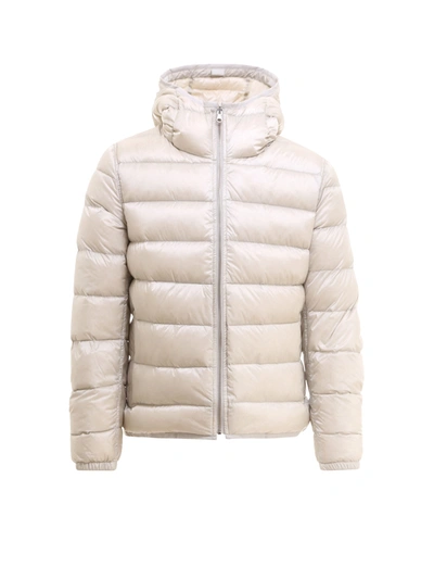 Shop Ten C Hooded Puffer Jacket In Beige