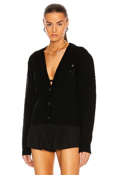 Shop Saint Laurent Cardigan Sweater In Noir