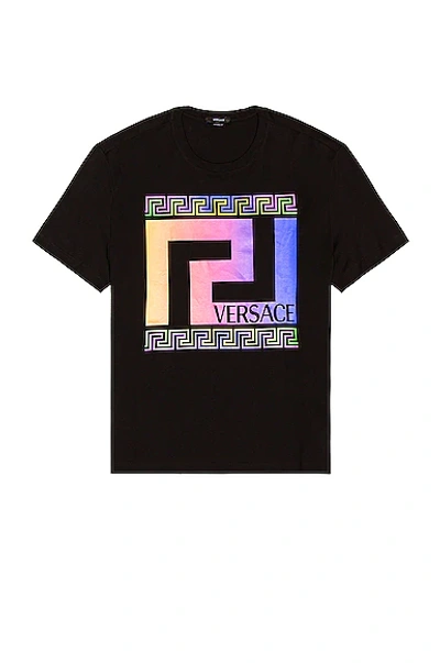 Shop Versace Logo Tee In Black