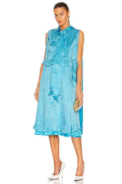 Shop Balenciaga Patched Dress In Azure