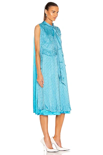 Shop Balenciaga Patched Dress In Azure