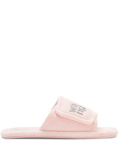 Shop Alexander Wang Crystal Padded Sandals In Rosa
