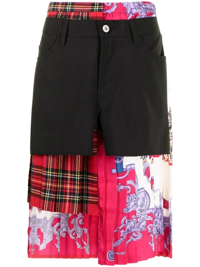 Shop Junya Watanabe Layered Asymmetric Skirt In Mehrfarbig