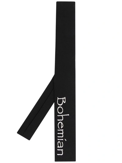 Shop Yohji Yamamoto Logo Rectangular Tie In Schwarz