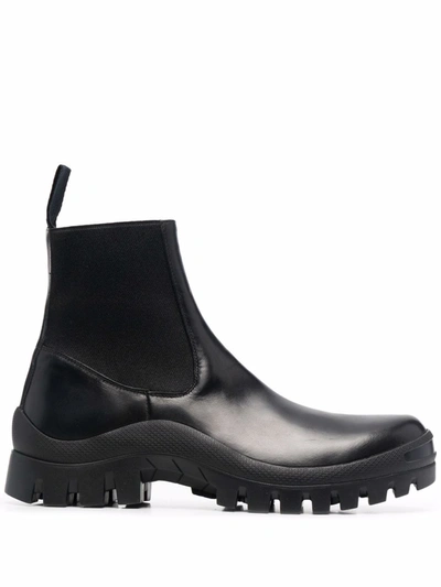 Shop Atp Atelier Catania Leather Boots In Schwarz