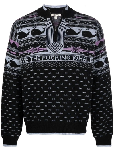Phipps Save The Fucking Whales Cashmere Jumper In Schwarz