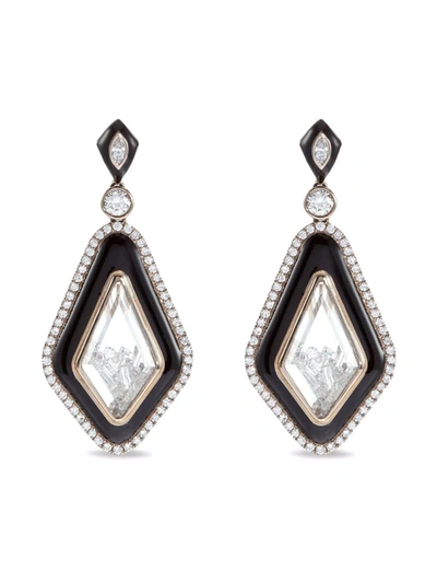 Shop Moritz Glik Palladium Kite Shaker Diamond Earrings In Silber