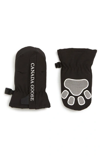Shop Canada Goose Baby Paw Mittens In Black
