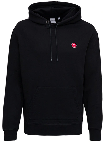 Shop Aspesi Black Cotton Hoodie With Patch