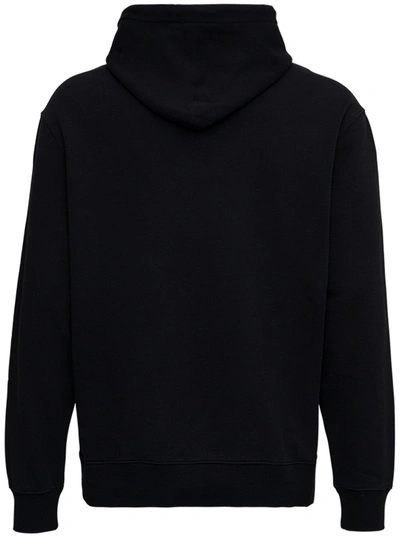 Shop Aspesi Black Cotton Hoodie With Patch