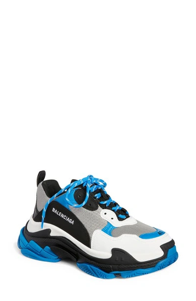 Shop Balenciaga Triple S Sneaker In Blue/ Grey/ Black