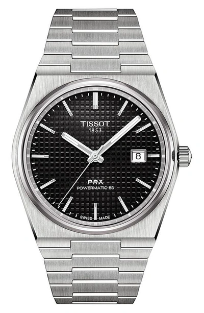 Shop Tissot Prx Powermatic 80 Bracelet Watch, 40mm In Black