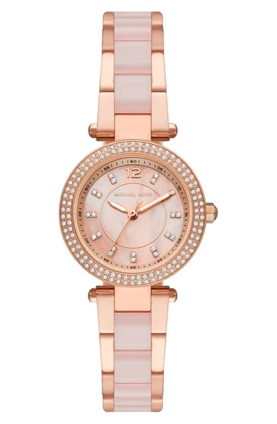 Shop Michael Michael Kors Parker Bracelet Watch, 28mm In Rose Gold
