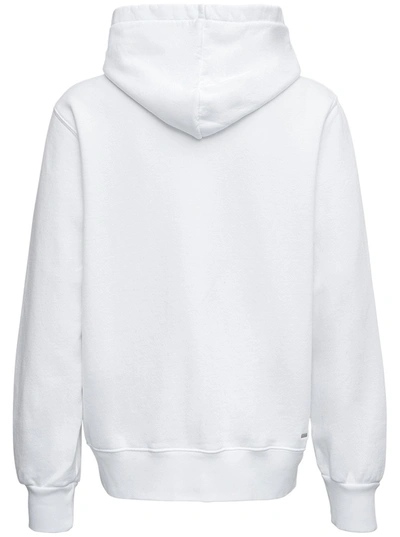 Shop Amiri Jersey Hoodie With Logo Print In White