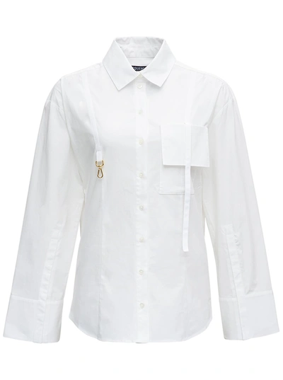 Shop Jacquemus Le Chemise Edolo Shirt In Viscose Blend In White