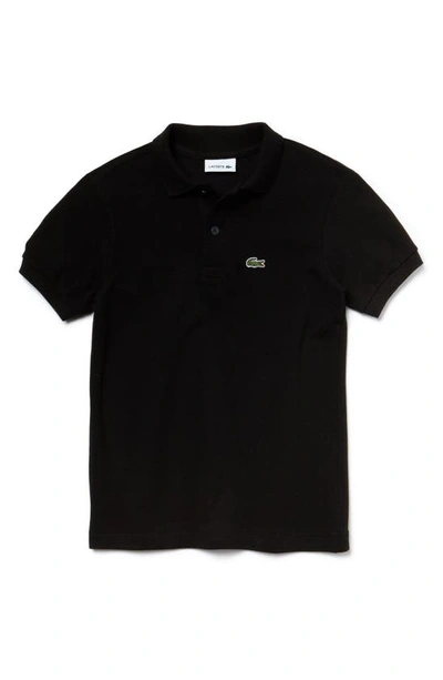 Shop Lacoste Piqué Cotton Polo In Black