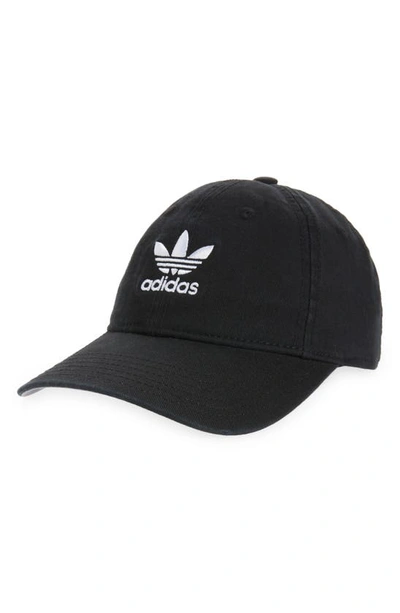 Shop Adidas Originals Kids' Washed Cotton Twill Baseball Cap In Black