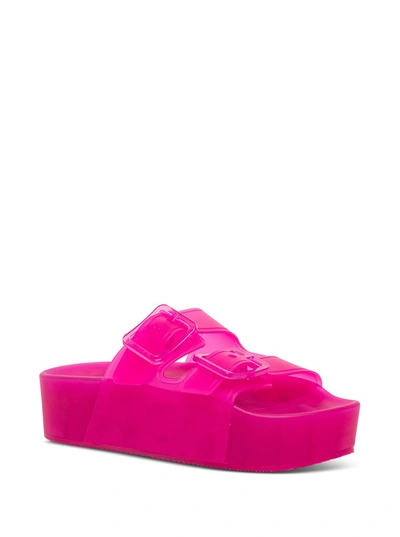 Shop Balenciaga Mallorca Pink Rubber Sandals With Platform