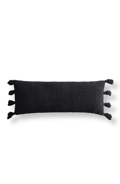 Sunday Citizen Braided Pom Pom Lumbar Pillow In Black