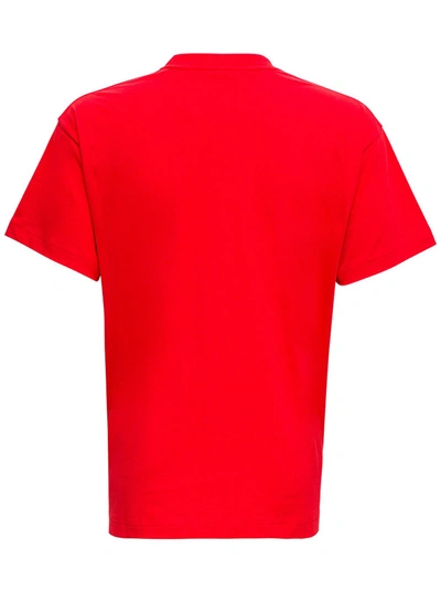 Shop Jacquemus Pistonun Red Organic Cotton T-shirt