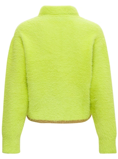 Shop Jacquemus Polo Neve Kiwi Green Sweater In Yellow