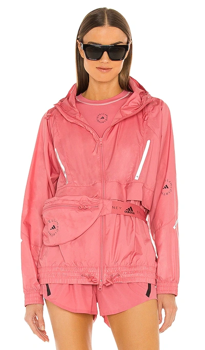 Adidas By Stella Mccartney Hooded Belt-bag Shell Windbreaker In Light Pink  | ModeSens