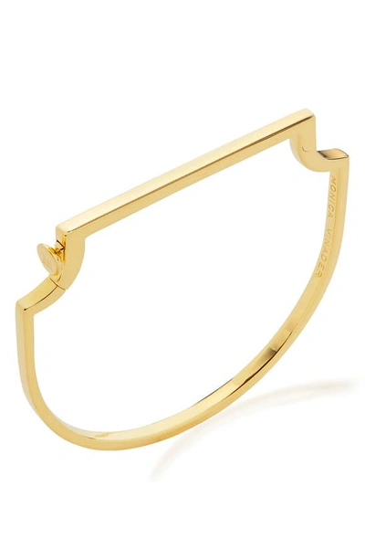 Shop Monica Vinader Signature Skinny Bangle In Yellow Gold