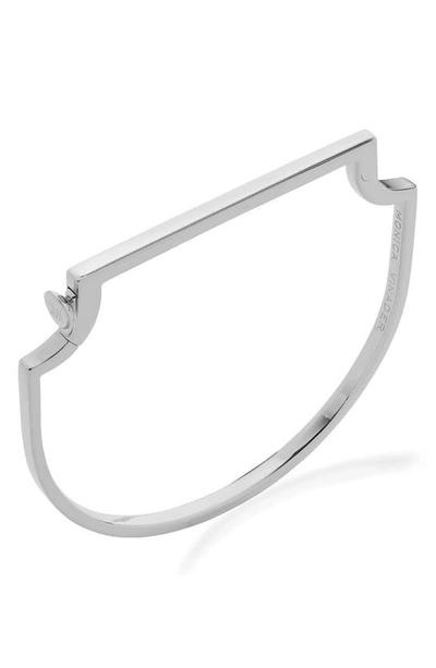 Shop Monica Vinader Signature Skinny Bangle In Silver