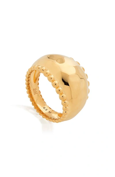 Shop Monica Vinader Deia Dome Ring In Yellow Gold