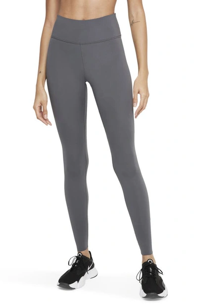 Shop Nike One Luxe Tights In Iron Grey/ Clear