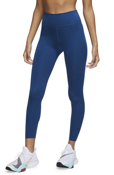 Shop Nike One Lux 7/8 Tights In Court Blue/ Clear