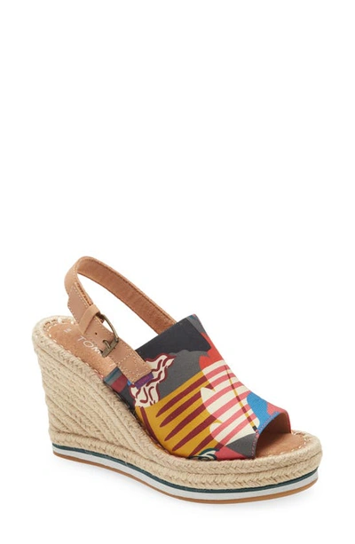 Shop Toms Monica Slingback Wedge In Multi-color