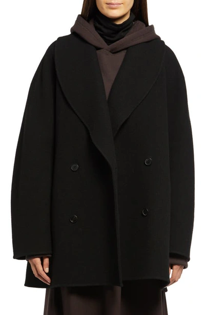 Shop The Row Polli Virgin Wool Blend Double Breasted Jacket In Black