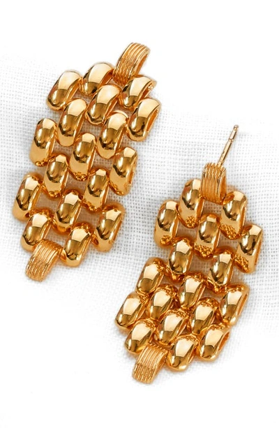 Shop Monica Vinader Heirloom Chain Cocktail Drop Earrings In 18ct Gold On Sterling Silver