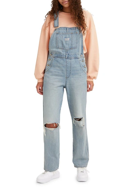 Shop Levi's Ripped Overalls In Bright Light