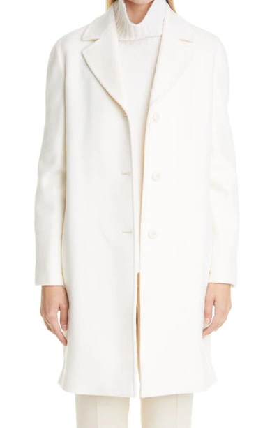 Max Mara Ginger Virgin Wool Coat In Bianco