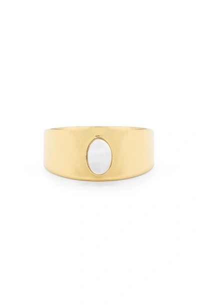 Shop Brook & York Riley Mother-of-pearl Ring In Gold