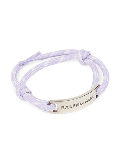 Shop Balenciaga Cord Plate Bracelet In Lilac