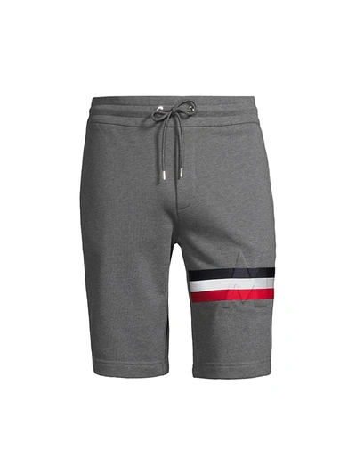 Moncler Drawstring Elastic Waistband Sweat Shorts In Medium Grey | ModeSens