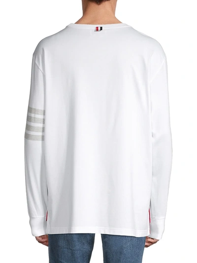 Shop Thom Browne Men's Long-sleeve Oversized T-shirt In White