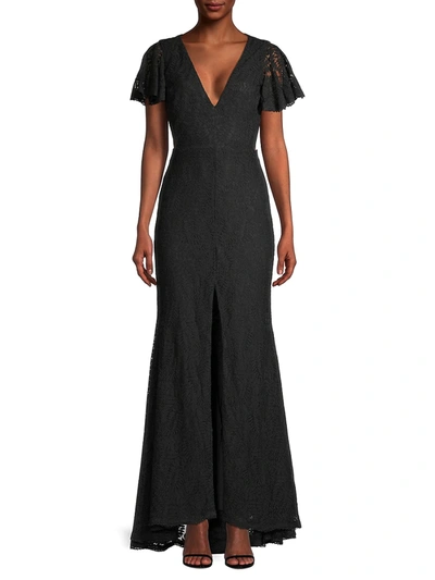 Shop Fame And Partners Women's Tarah Lace Maxi Dress In Black