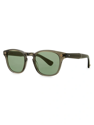 Shop Garrett Leight Men's Ace Sun 47mm Square Sunglasses In Black