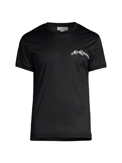 Shop Alexander Mcqueen Logo Jersey T-shirt In Black