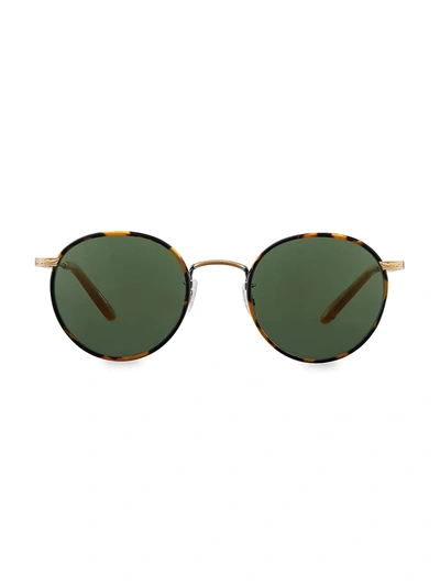Shop Garrett Leight Men's Wilson Sun 46mm Round Sunglasses In Tortoise