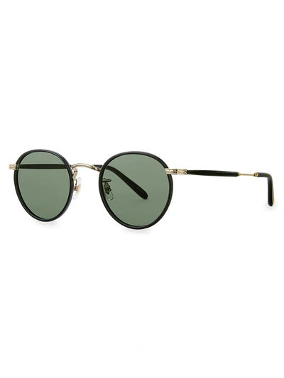 Shop Garrett Leight Men's Wilson Sun 46mm Round Sunglasses In Tortoise