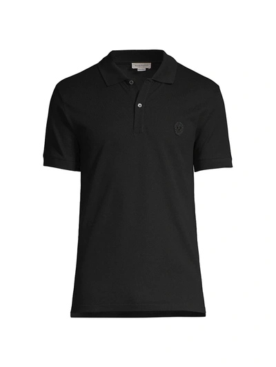 Shop Alexander Mcqueen Men's Pique Polo Shirt In Black