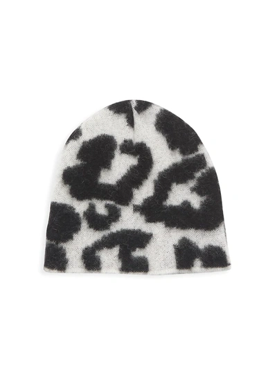Shop Jocelyn Animal Jacquard Brushed Alpaca-blend Hat In Black White